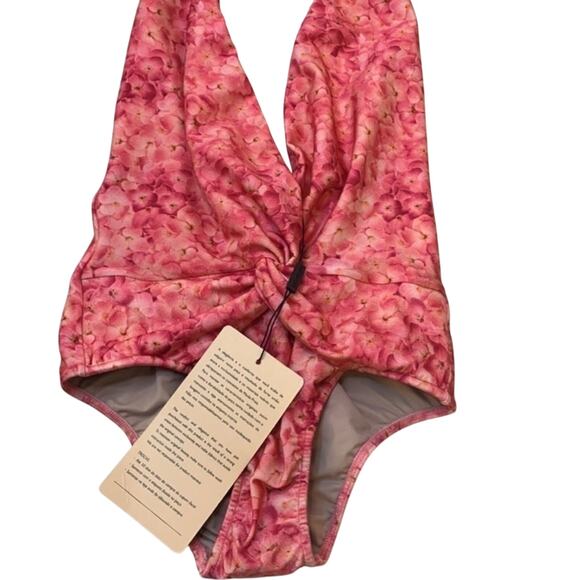 Adriana DEGREAS Floral One-piece Halter Swimsuit In Hydrangea Small - Picture 3 of 12